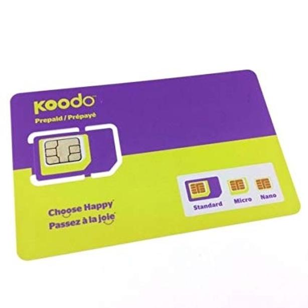 Carte Multi SIM prépayée Koodo Mobile CANADA 4G LTE Carte Multi SIM prépayée Koodo Mobile CANADA 4G LTE